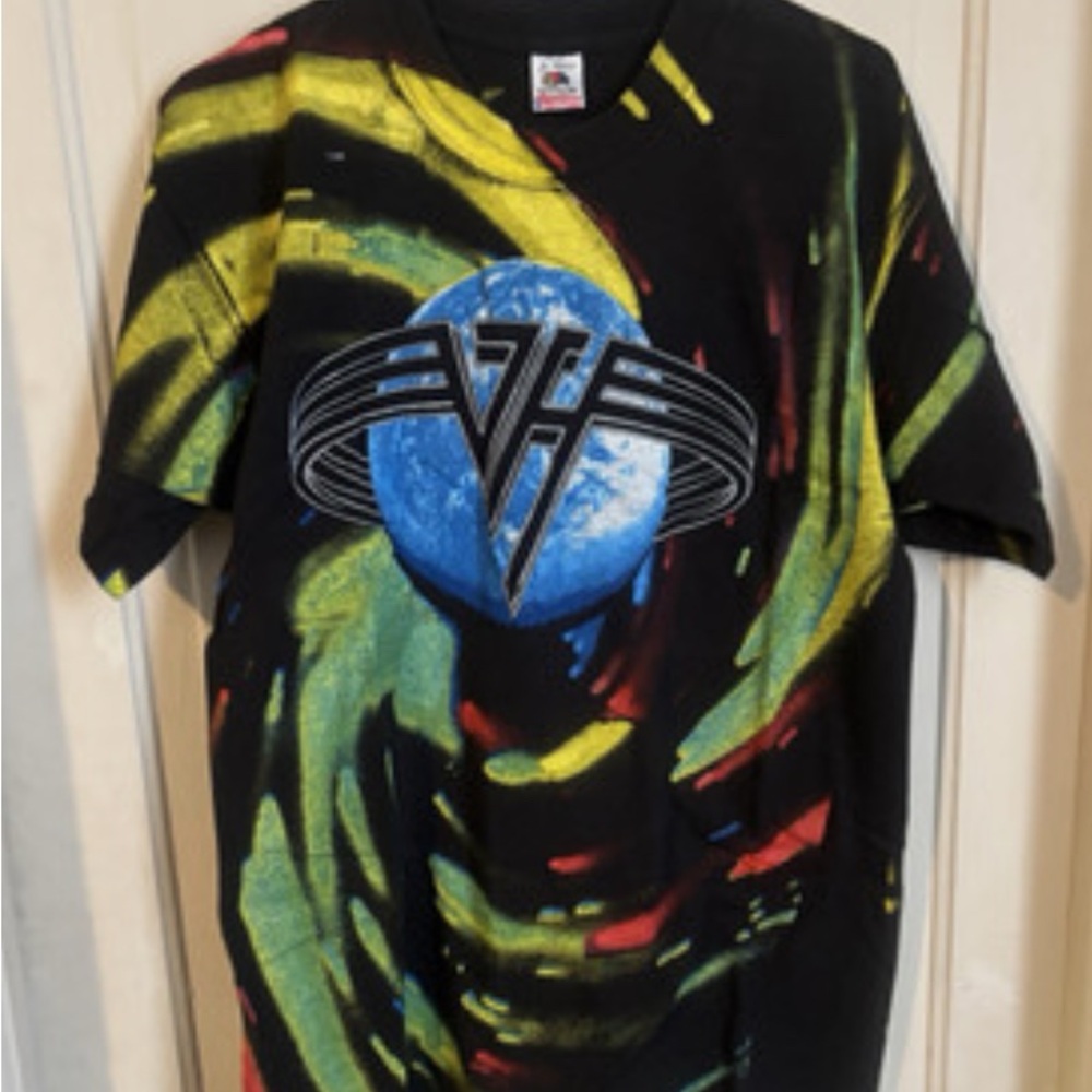 NOS VAN HALEN 1993 LIVE WORLD TOUR CONCERT T-SHIRT VINTAGE ALL OVER Tie Dye NWOT